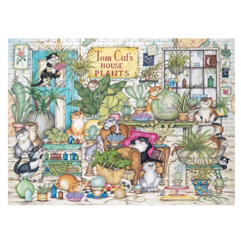 Ravensburger 500 Piece Puzzle - Crazy Cats Tom Cat's House Plants