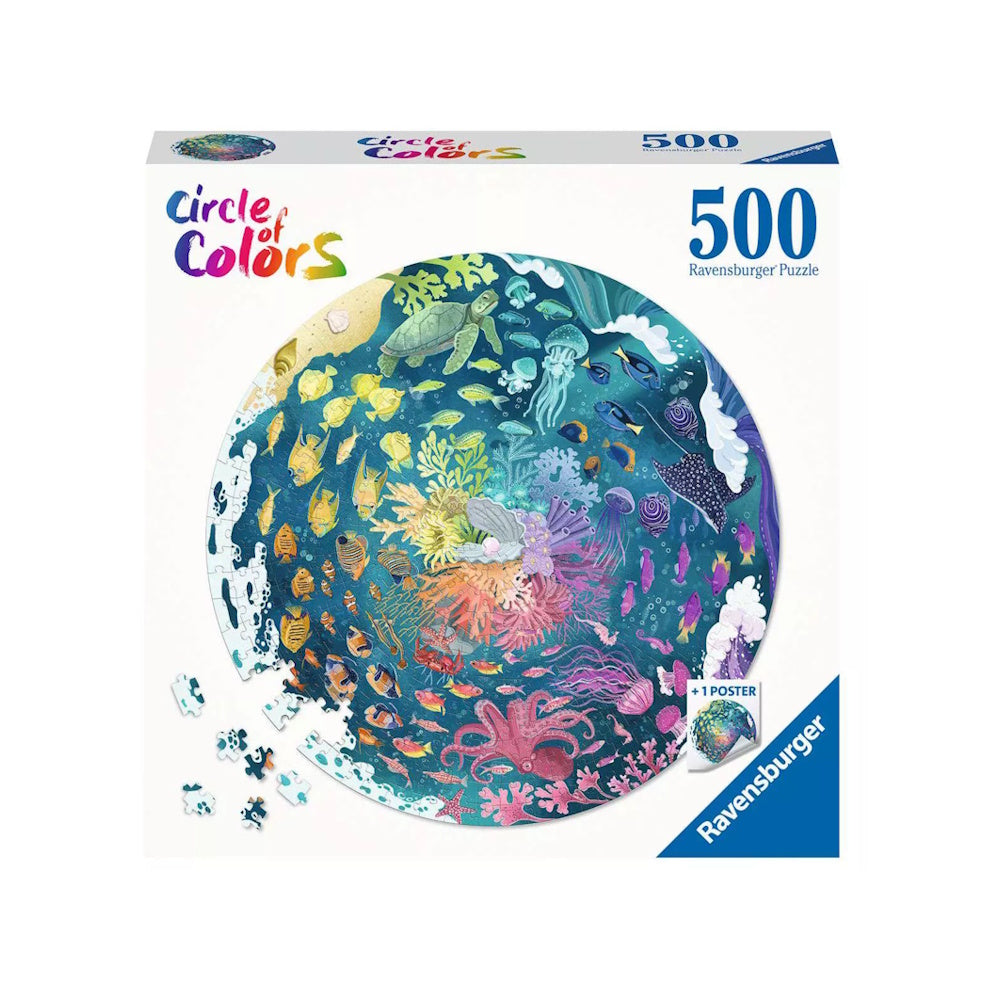 Ravensburger 500 Piece Round Puzzle - Circle of Colours: Ocean