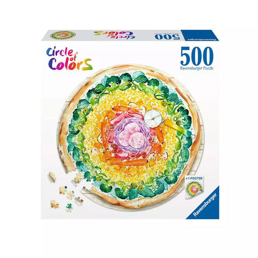 Ravensburger 500 Piece Round Puzzle - Circle of Colours: Pizza