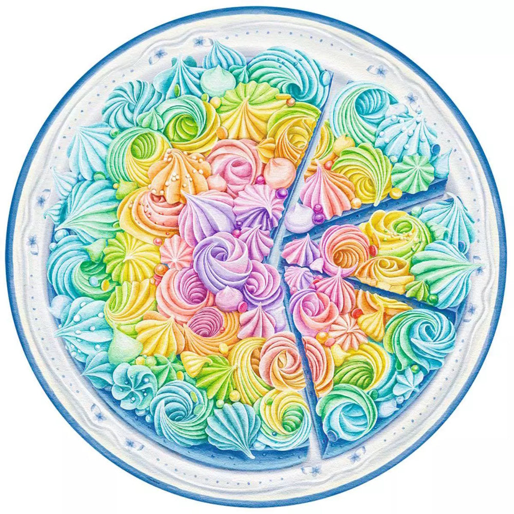 Ravensburger 500 Piece Round Puzzle - Circle of Colours: Rainbow Cake