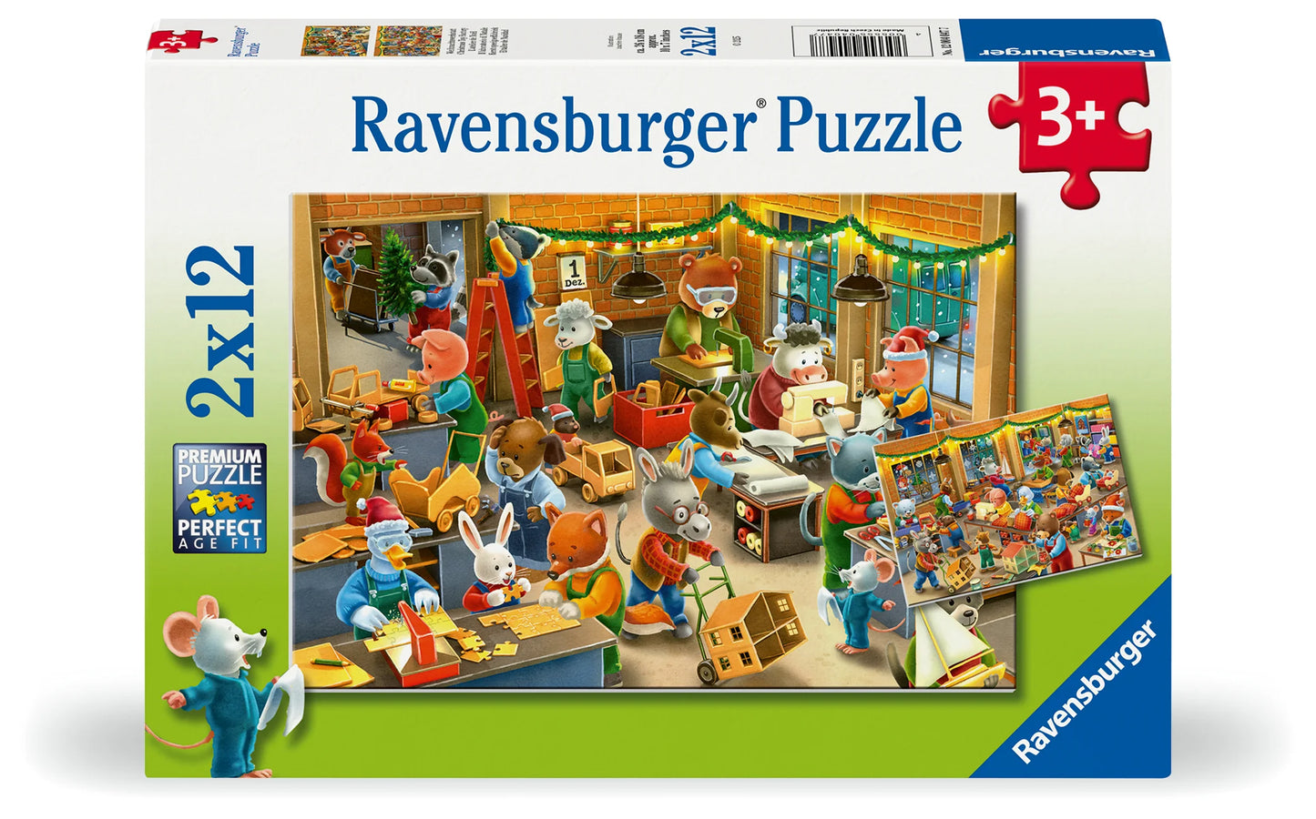 Ravensburger 2 x 12 Piece Puzzles - Christmas Toy Factory