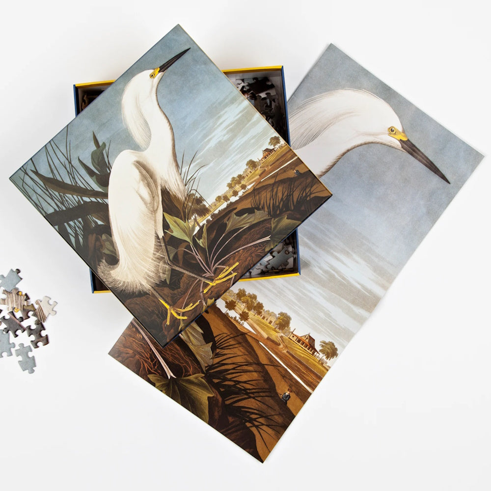 James Audubon Snowy Egret 1000 Piece Puzzle
