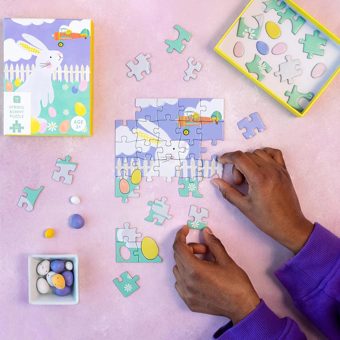 Spring Bunny 50 Piece Easter Mini Puzzle