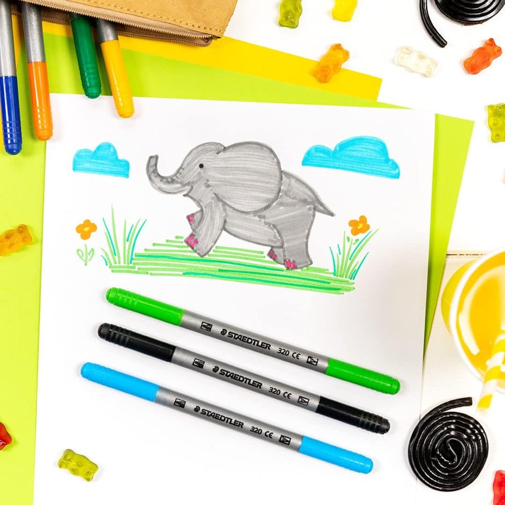 Staedtler Noris Double-Ended Fibre-Tip Pens 10pk