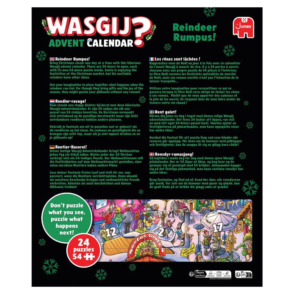 Wasgij? Reindeer Rumpus Advent Calendar 24 x 54 Piece Puzzles