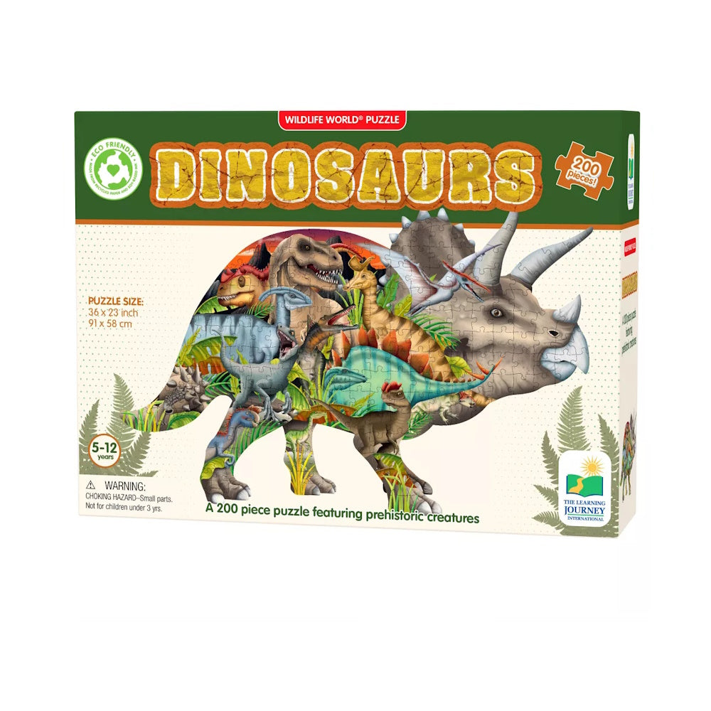 Wildlife World 200 Piece Shaped Puzzle - Dinosaurs