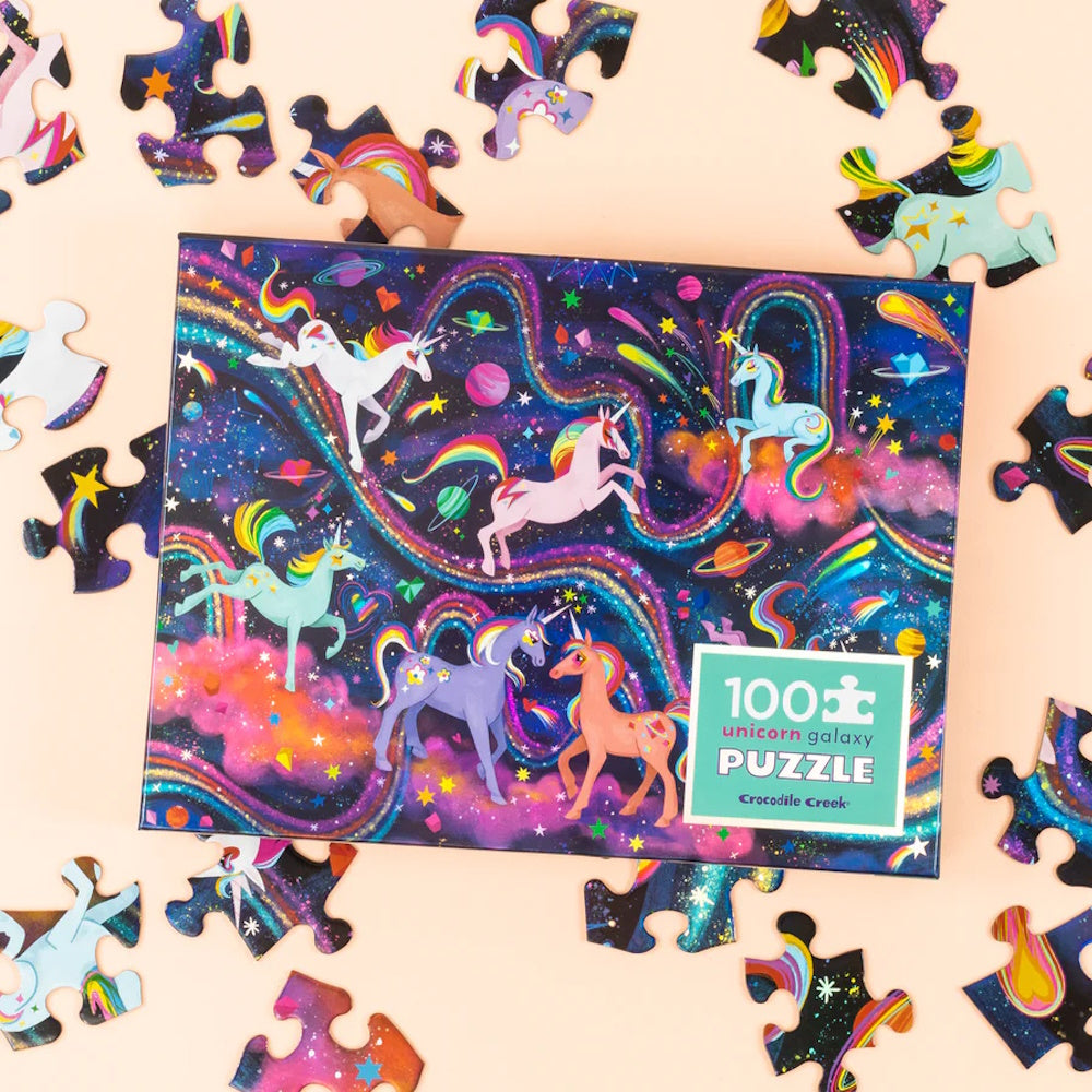 Crocodile Creek 100 Piece Holographic Puzzle - Unicorn Galaxy