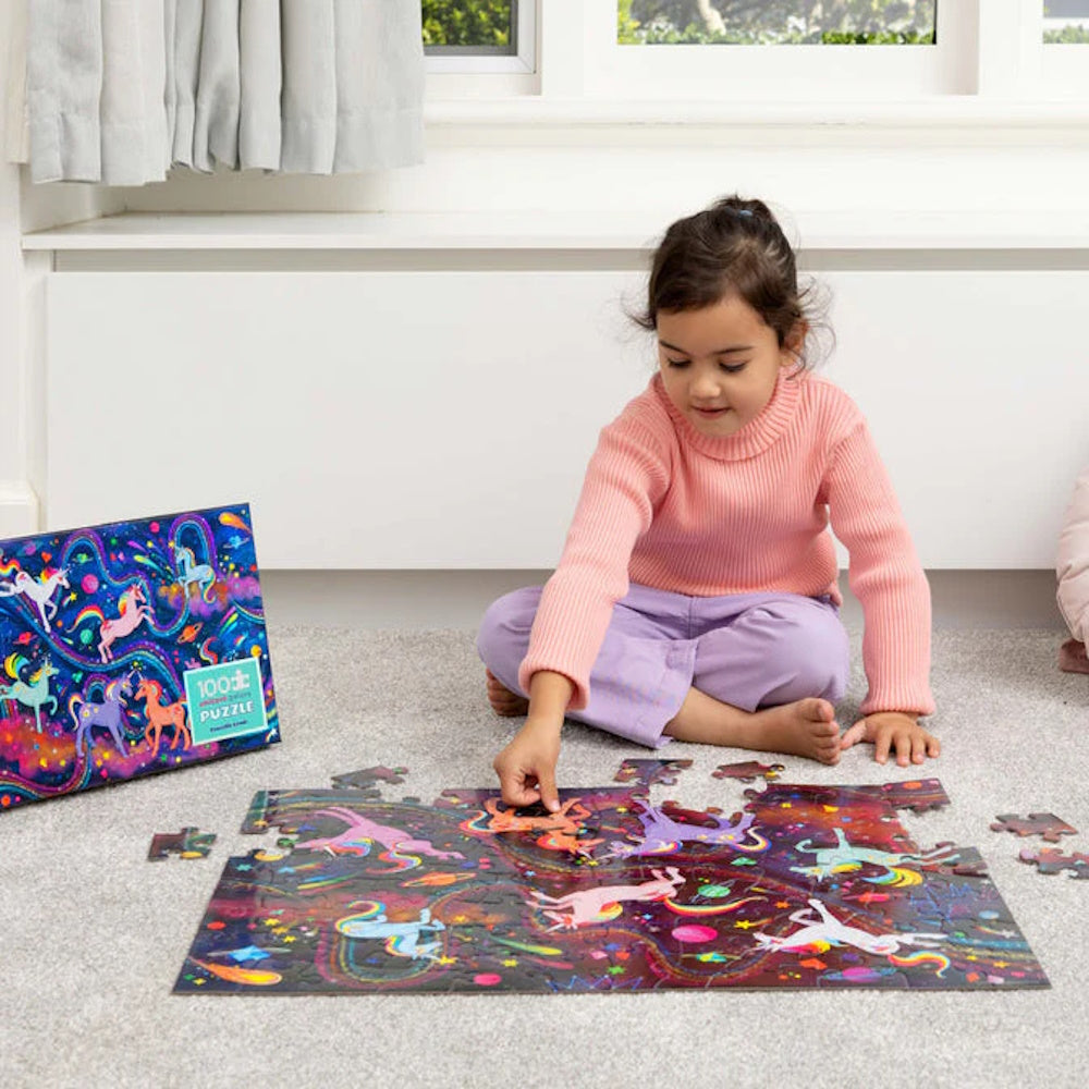Crocodile Creek 100 Piece Holographic Puzzle - Unicorn Galaxy