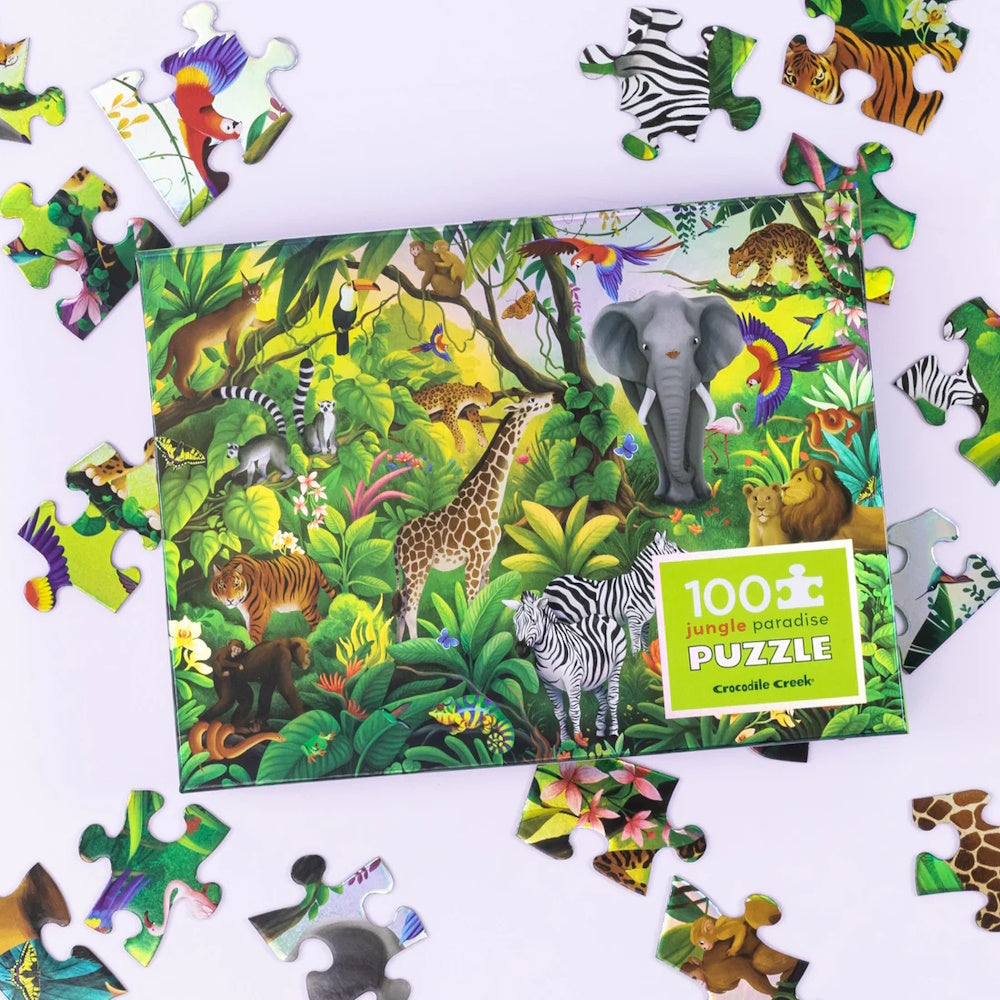 Crocodile Creek 100 Piece Holographic Puzzle - Jungle Paradise
