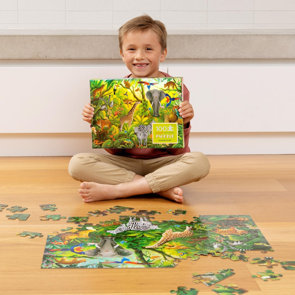 Crocodile Creek 100 Piece Holographic Puzzle - Jungle Paradise