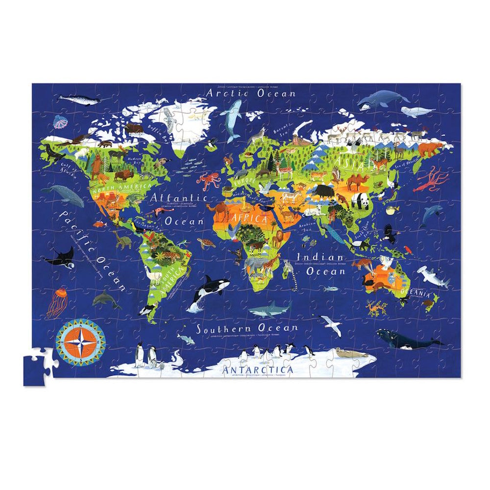 Crocodile Creek 200 Piece Puzzle & Poster - World Animals