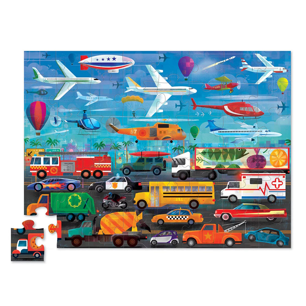 Crocodile Creek 48 Piece Puzzle - Above & Below Things that Go