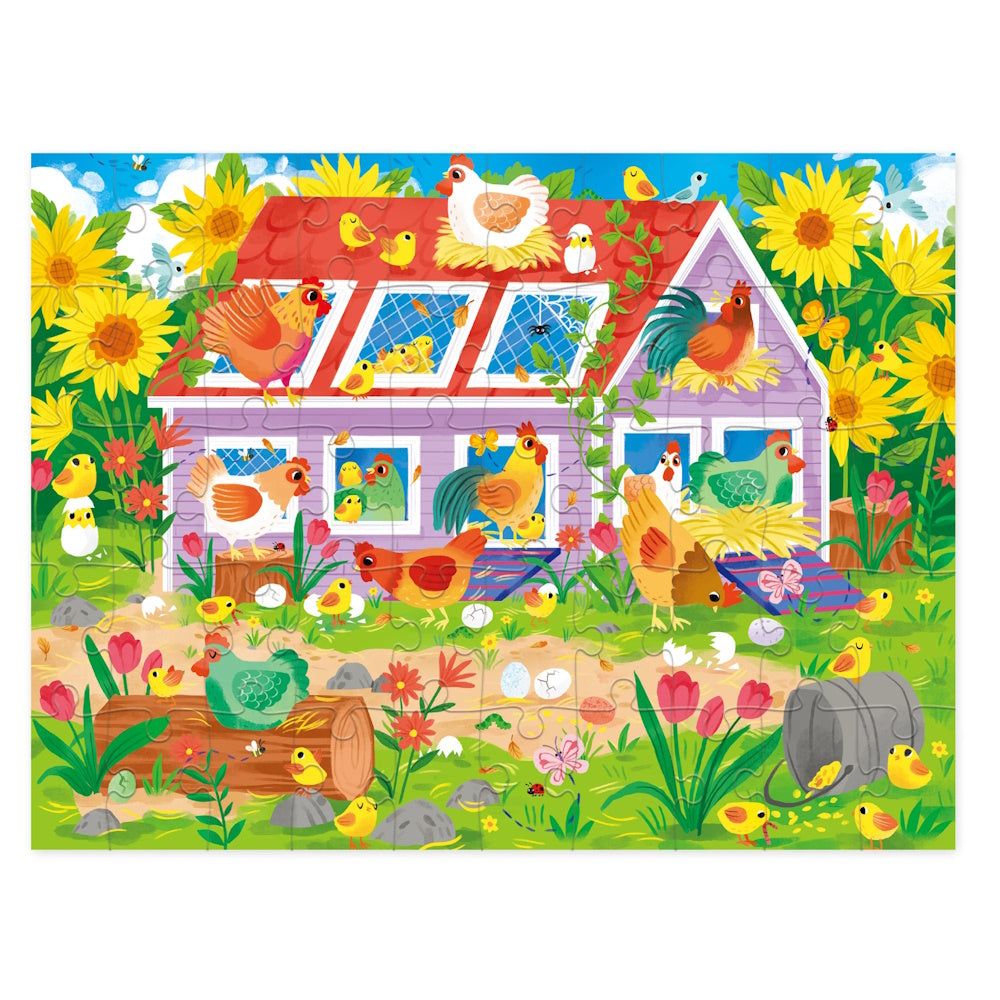 Crocodile Creek 50 Piece Flat House Puzzle - Chicken Coop