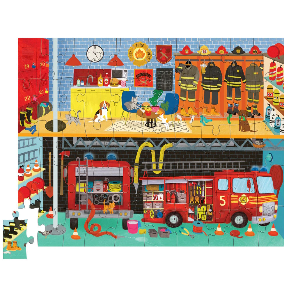Crocodile Creek 50 Piece Flat House Puzzle - Fire Station