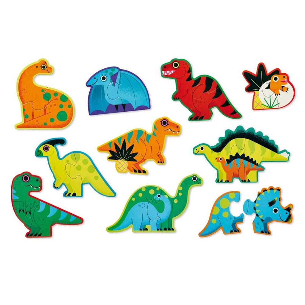 Crocodile Creek Let's Begin 2 Piece Puzzles - Dinosaurs