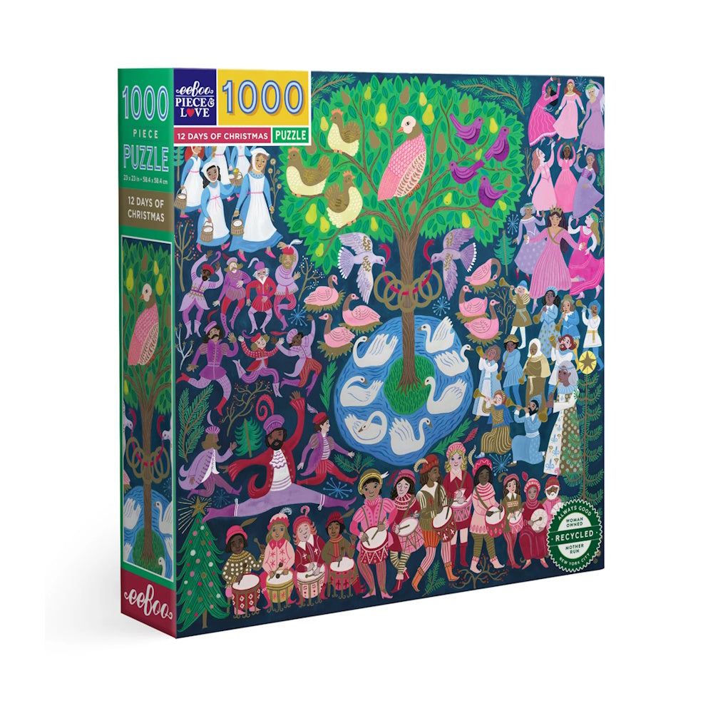 eeBoo 12 Days of Christmas 1000 Piece Puzzle