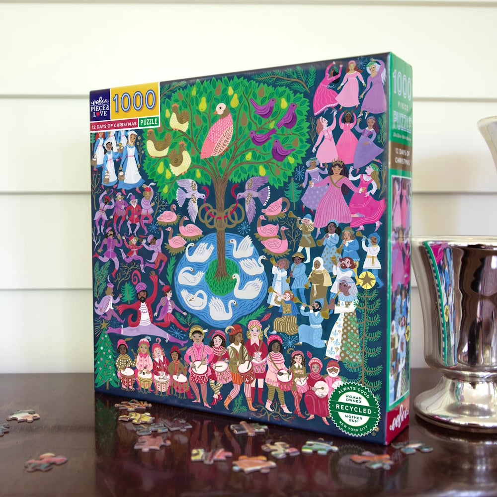 eeBoo 12 Days of Christmas 1000 Piece Puzzle