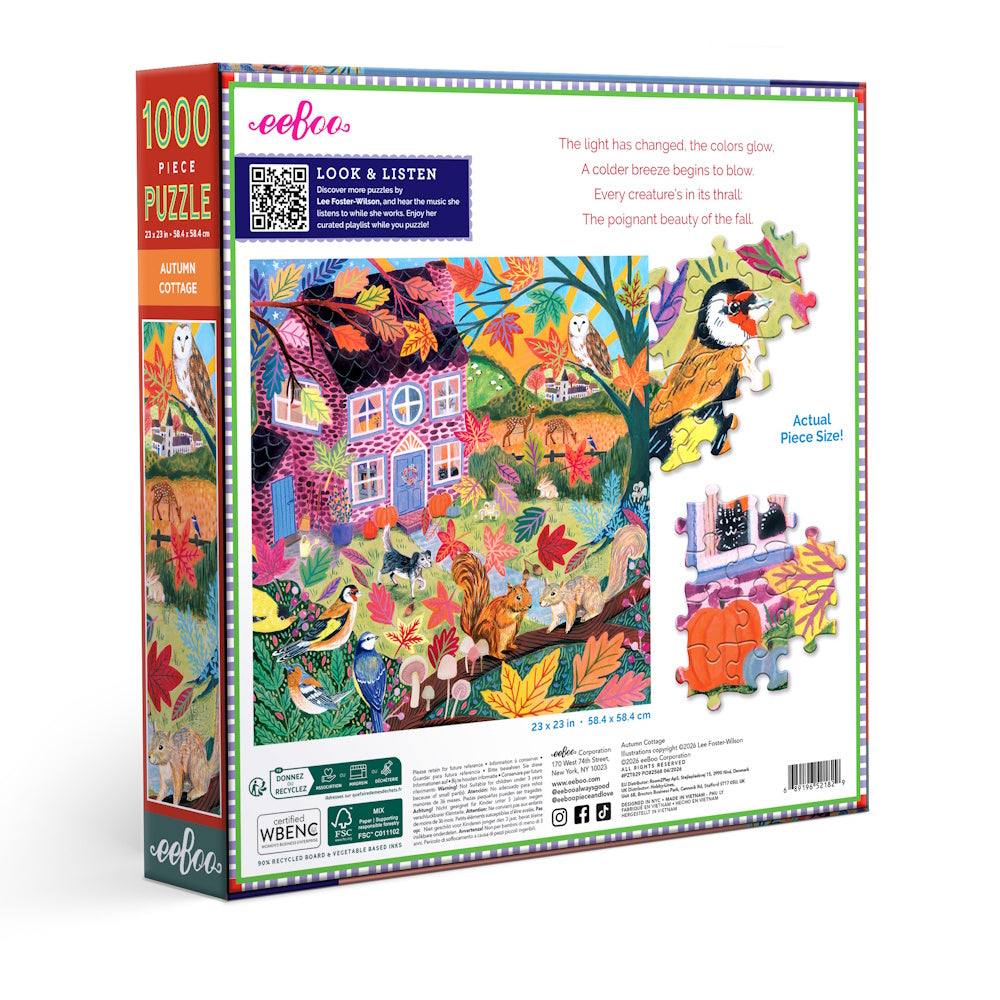 eeBoo 1000 Piece Puzzle - Autumn Cottage