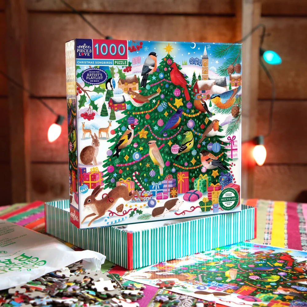 eeBoo 1000 Piece Puzzle - Christmas Songbirds