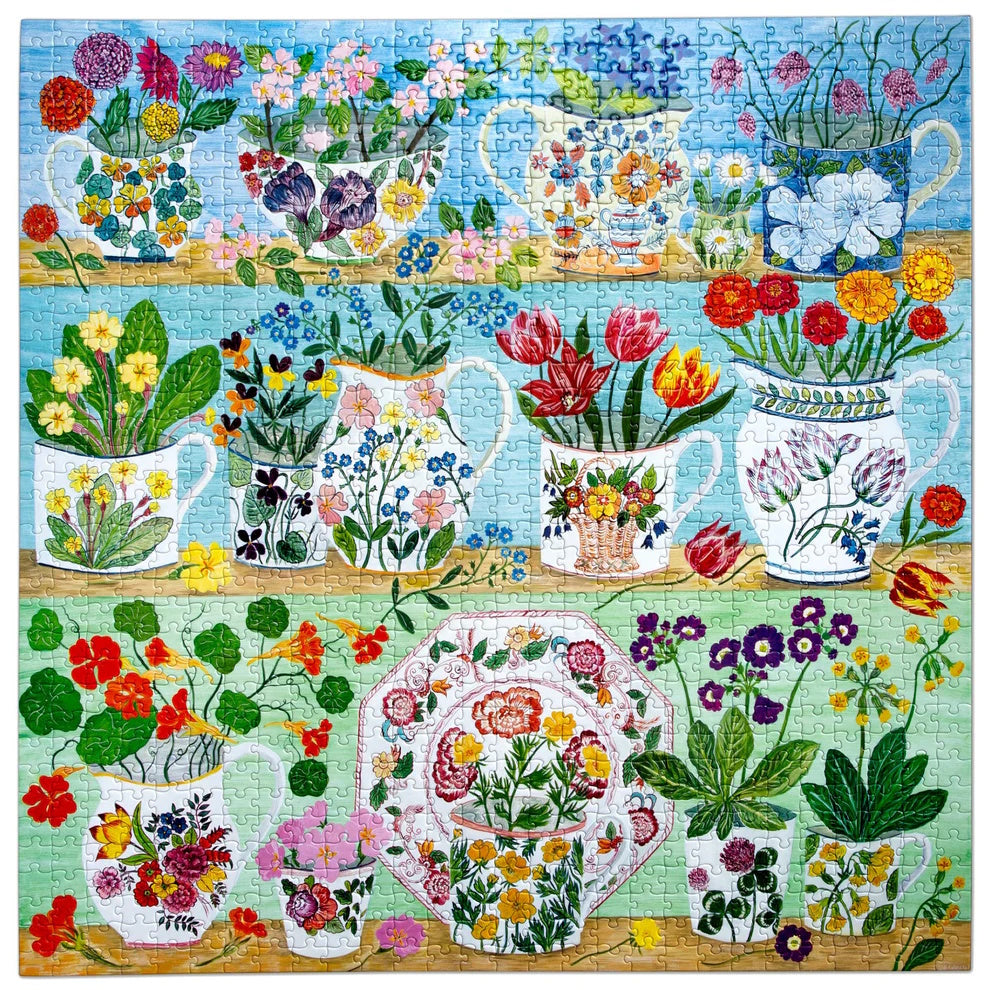 eeBoo 1000 Piece Puzzle - Floral Cupboard