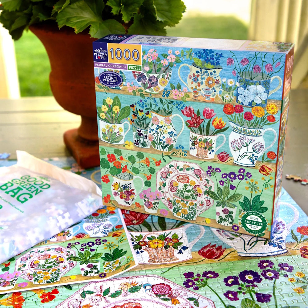eeBoo 1000 Piece Puzzle - Floral Cupboard