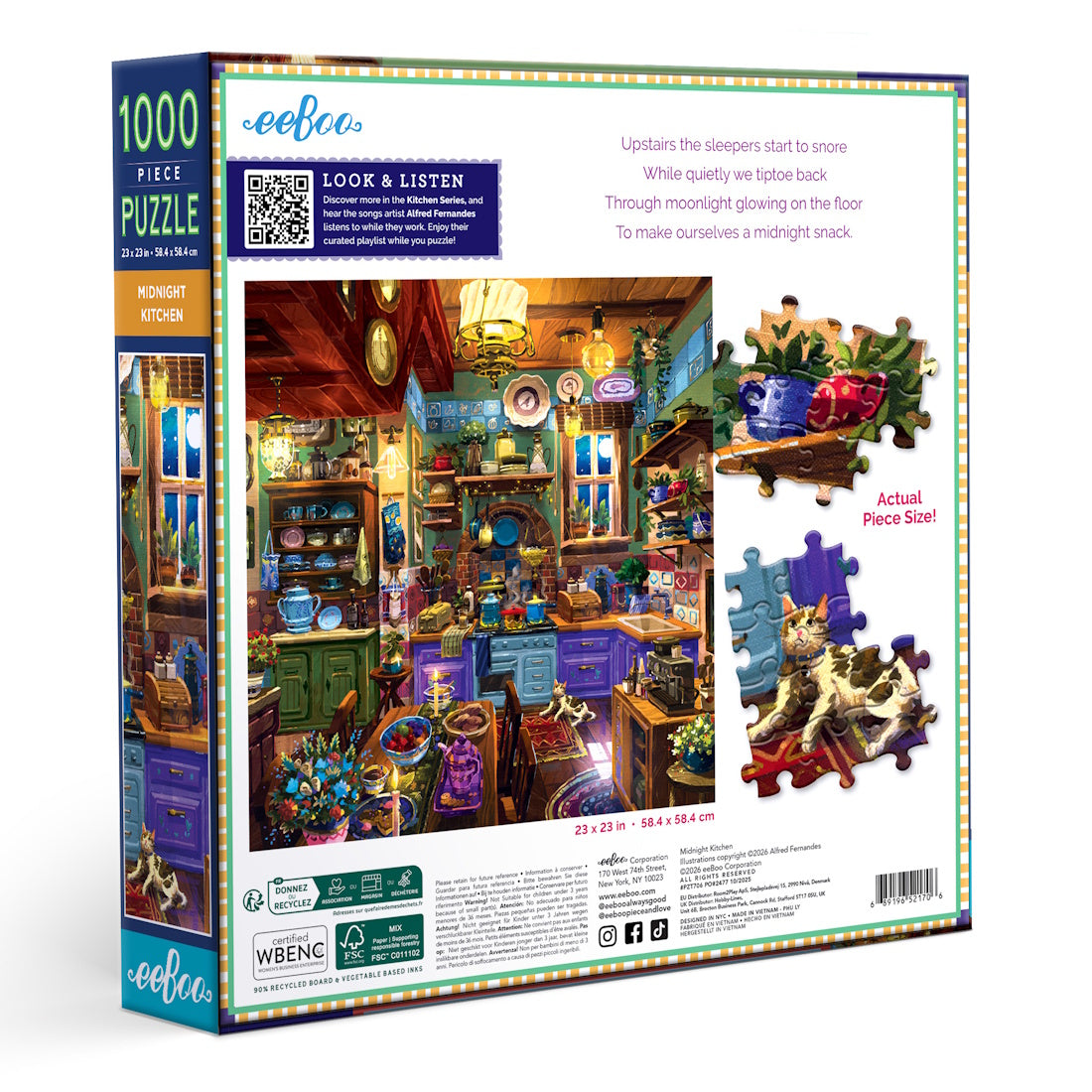 eeBoo 1000 Piece Puzzle - Midnight Kitchen