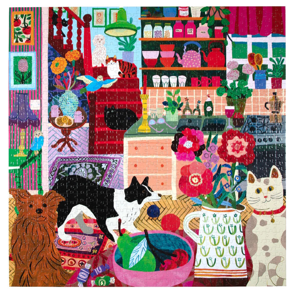 eeBoo 1000 Piece Puzzle - Pets in the Kitchen