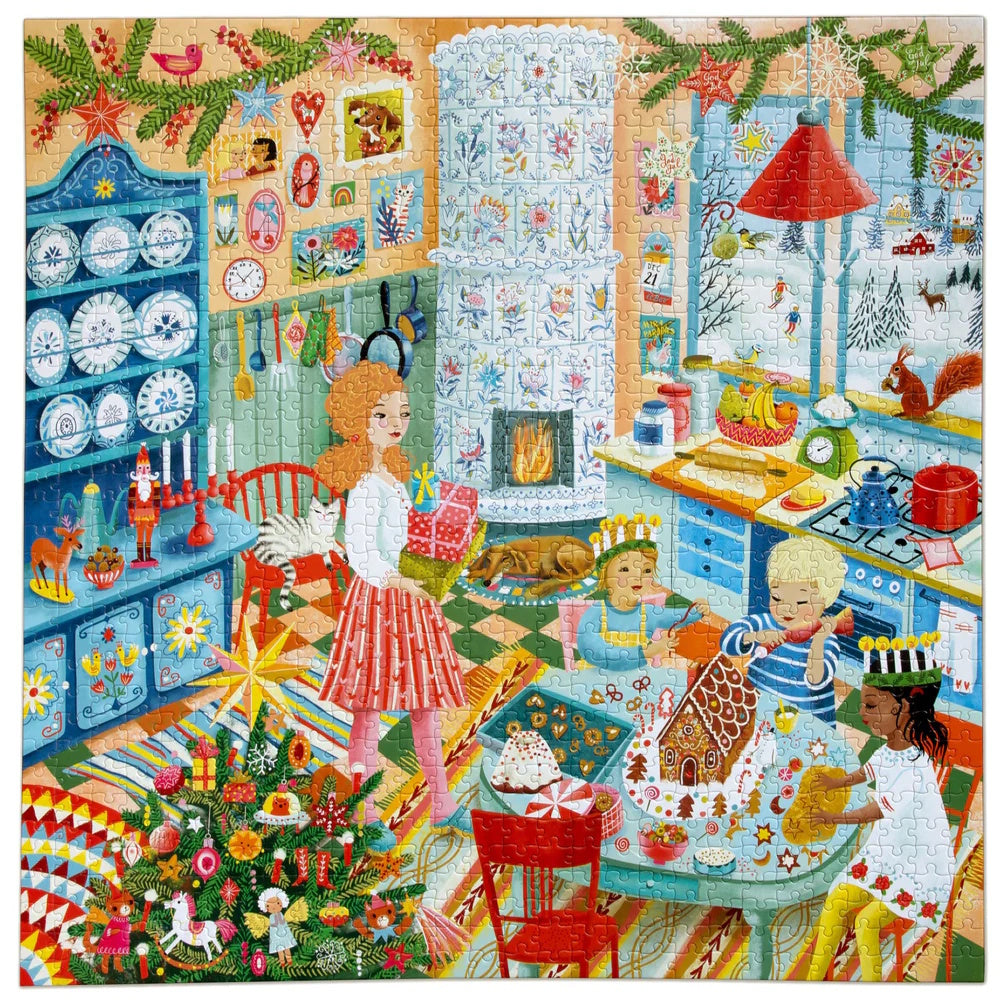 eeBoo 1000 Piece Puzzle - Swedish Holiday Kitchen