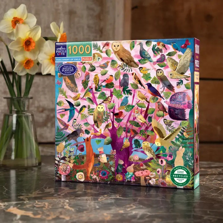 eeBoo 1000 Piece Puzzle - Parliament of Owls