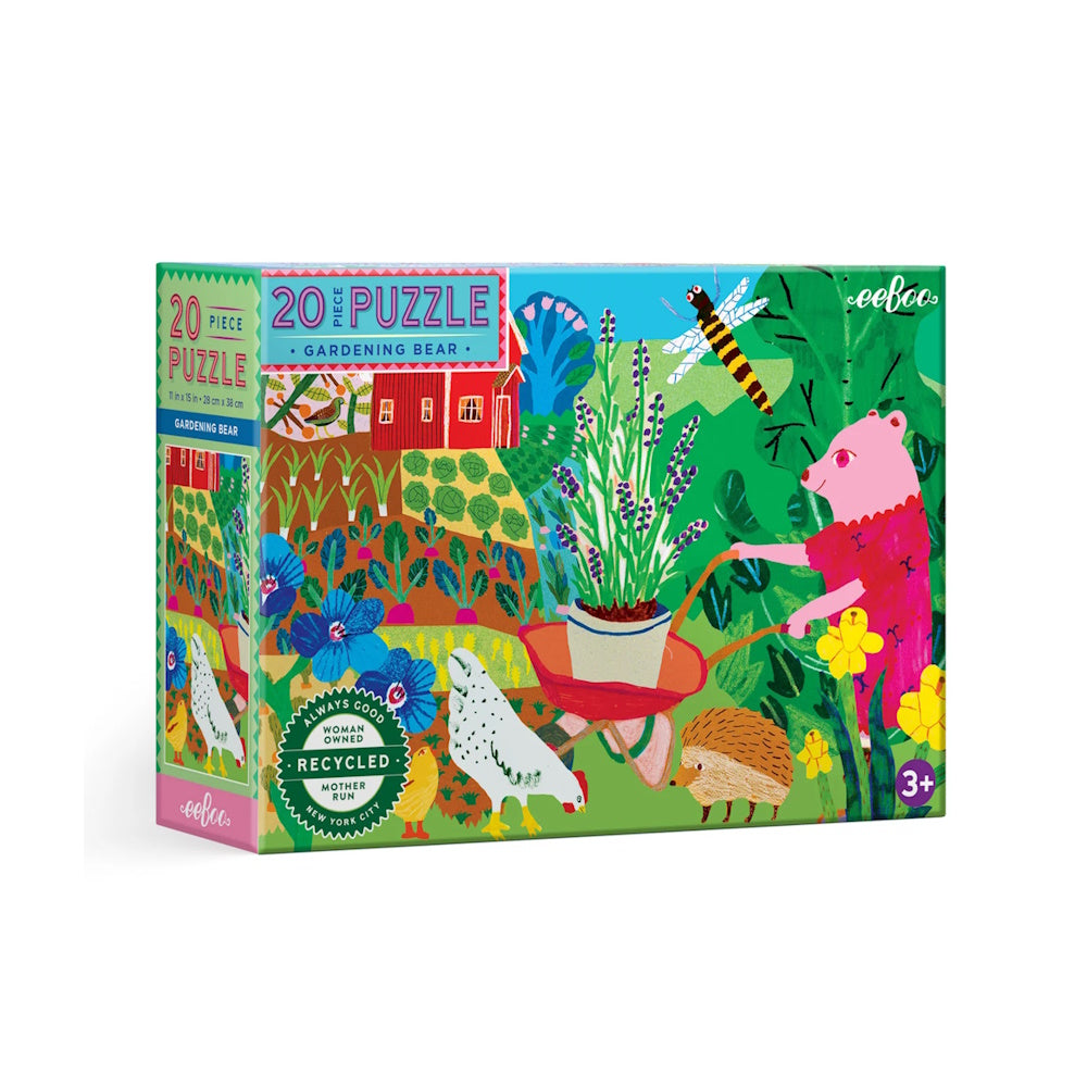 eeBoo Gardening Bear 20 Piece Puzzle