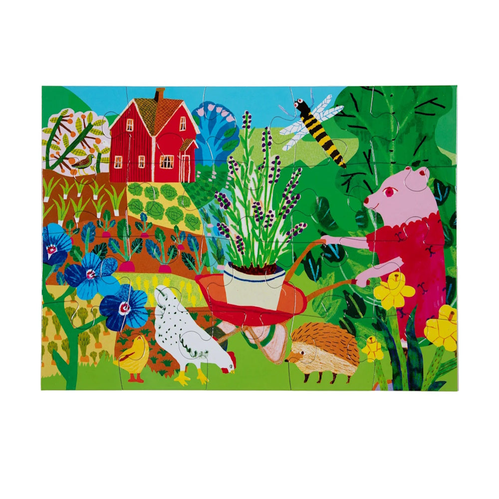 eeBoo Gardening Bear 20 Piece Puzzle