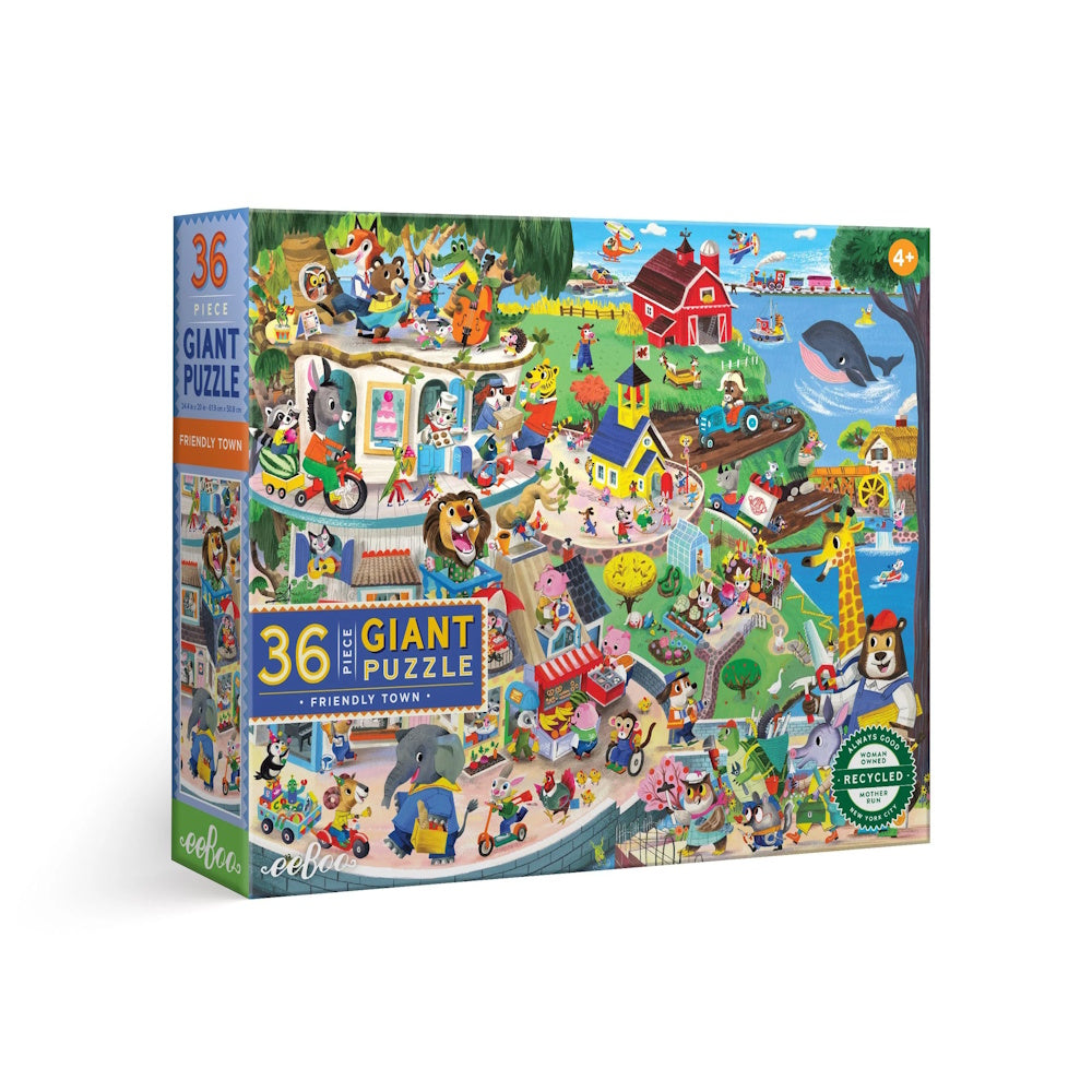 eeBoo Friendly Town 36 Piece Giant Puzzle