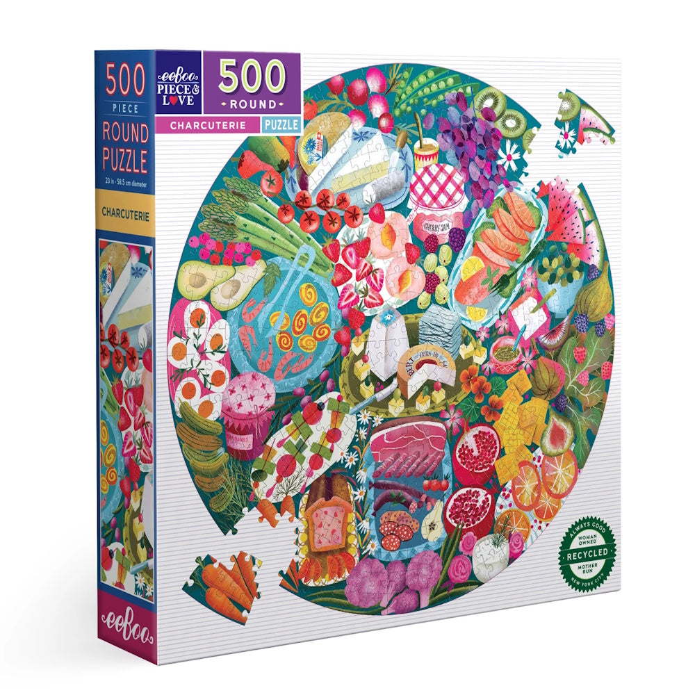 eeBoo 500 Piece Round Puzzle - Charcuterie