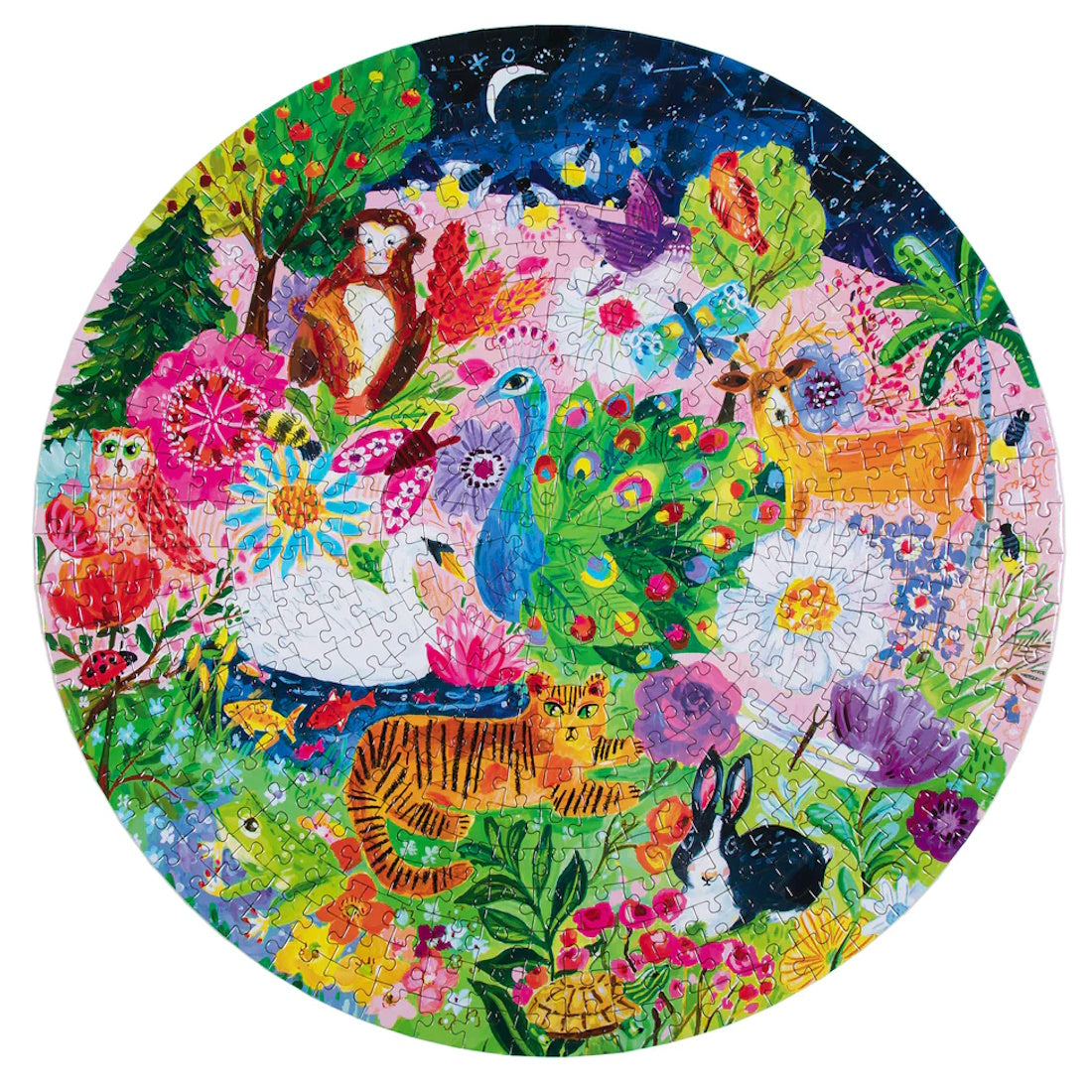 eeBoo Garden Sanctuary 500 Piece Round Puzzle