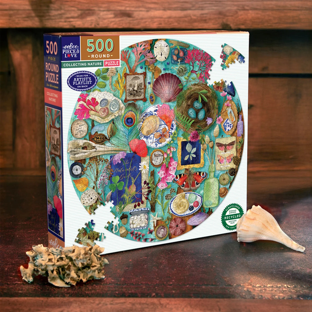 eeBoo 500 Piece Round Puzzle - Collecting Nature