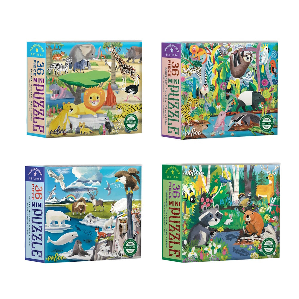 eeBoo Wild Habitats 36 Piece Mini Puzzle