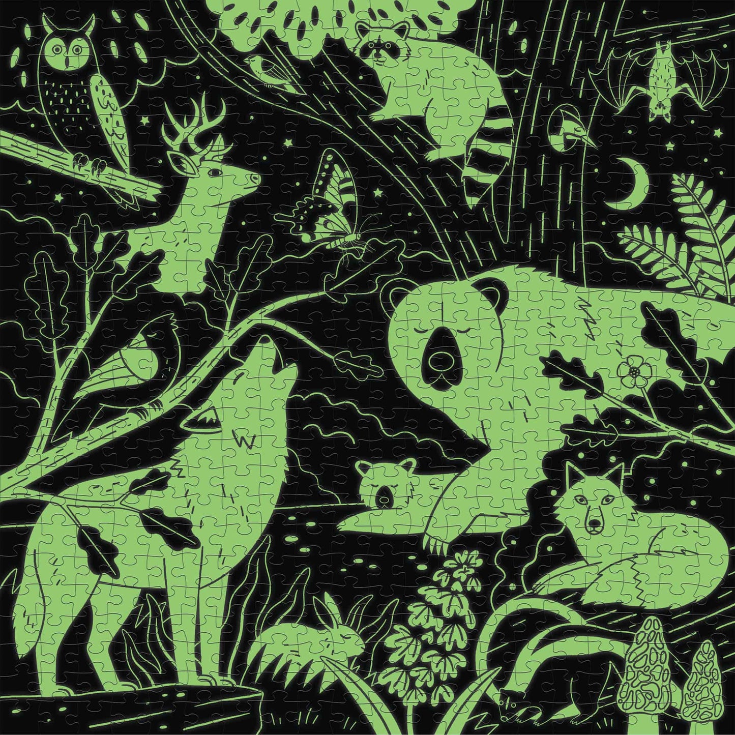 Forest Illuminated 500 Piece Glow in the Dark Family Puzzle