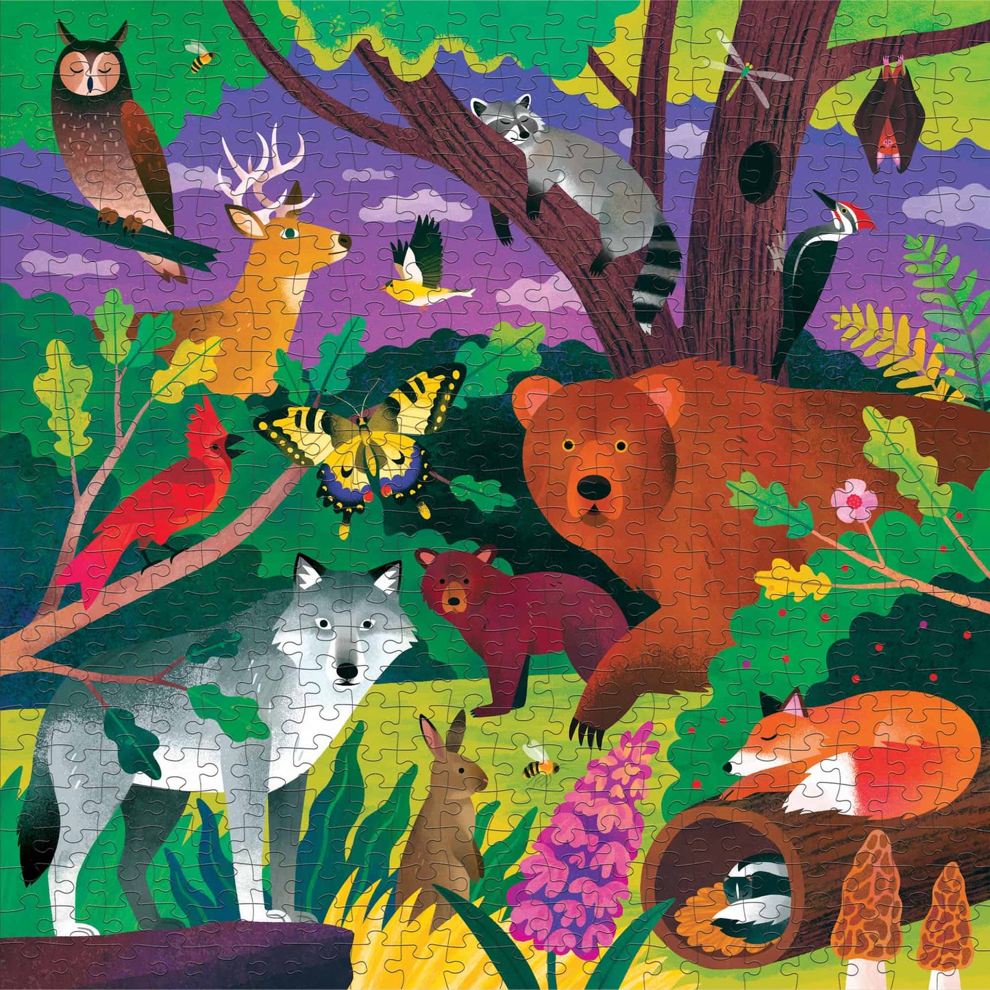 Forest Illuminated 500 Piece Glow in the Dark Family Puzzle