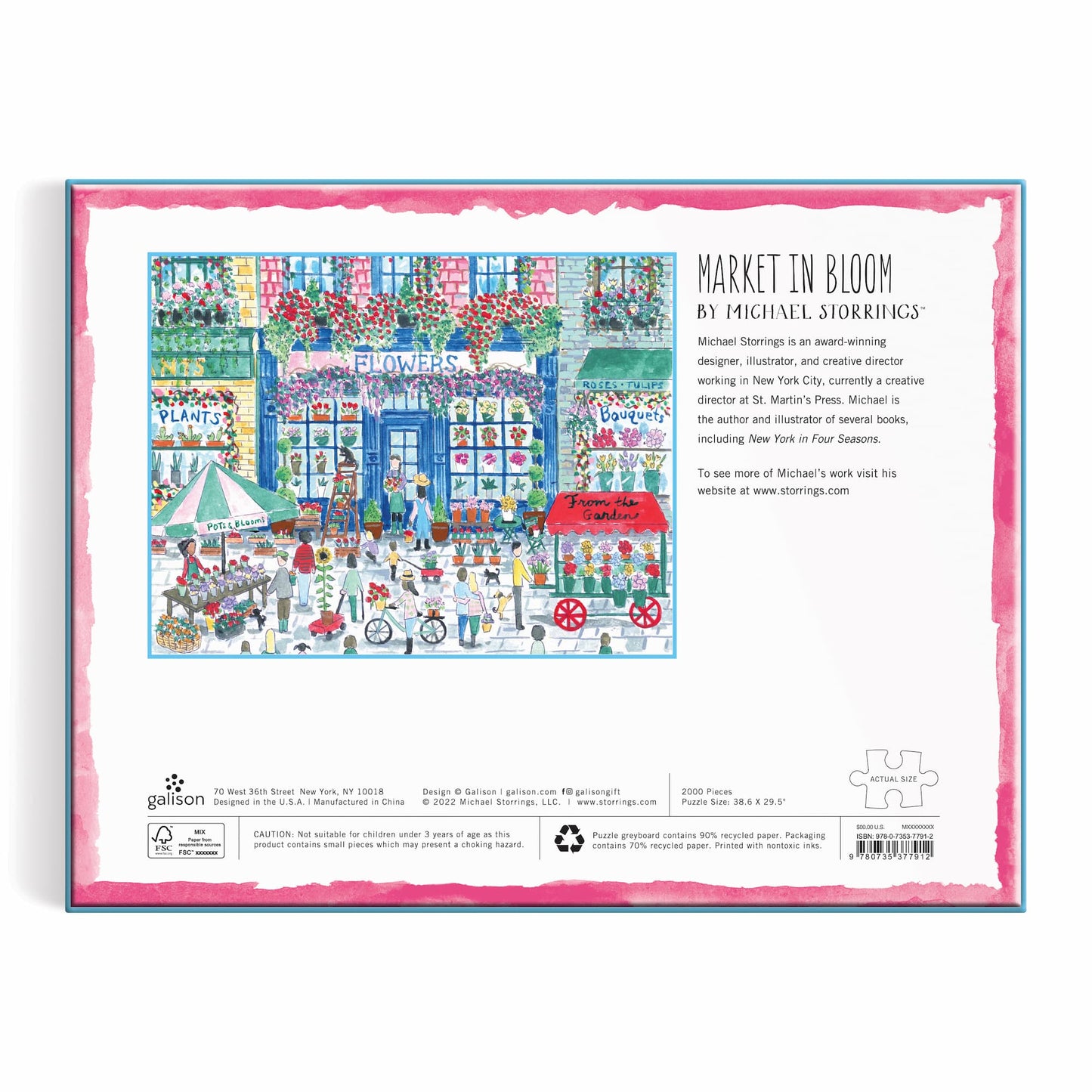 Galison 2000 Piece Jigsaw Puzzle - Michael Storrings Market in Bloom