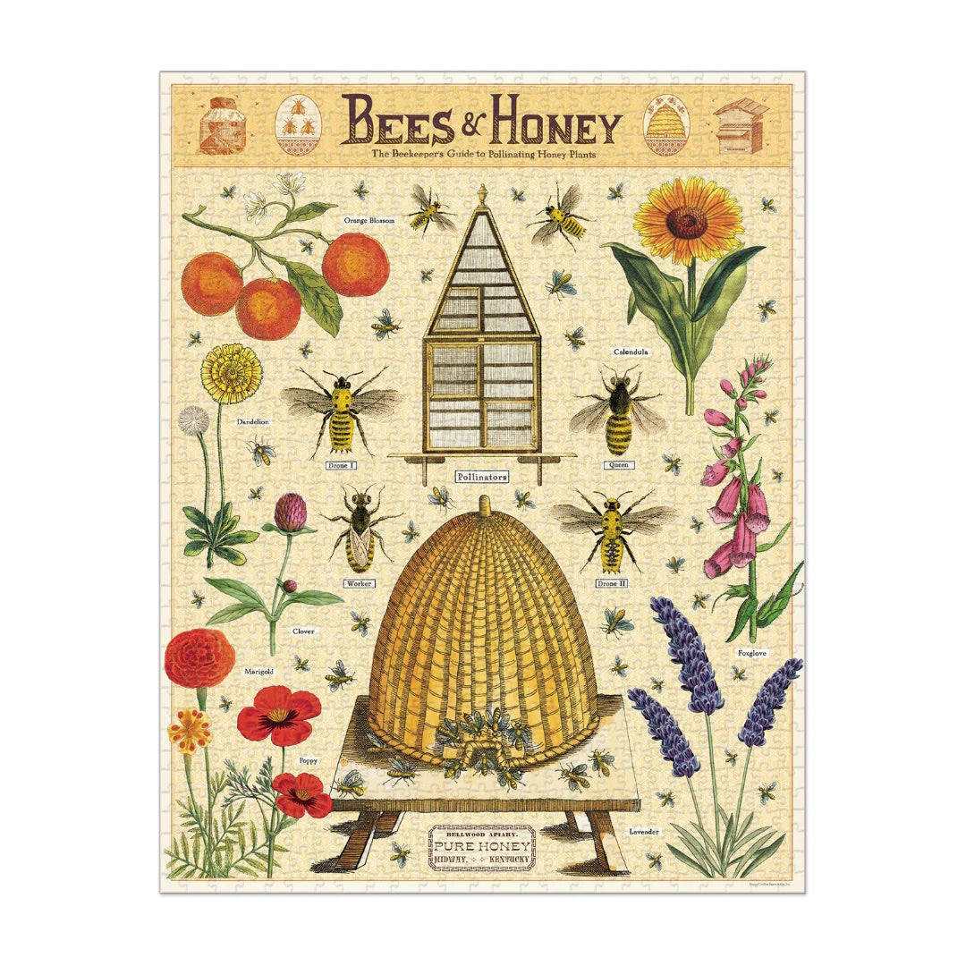Cavallini 1000 Piece Jigsaw Puzzle - Bees & Honey