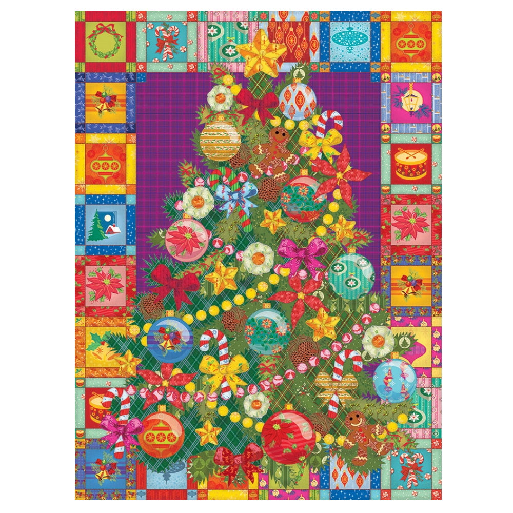 Cobble Hill 275 Piece Easy Handling Puzzle - A Christmas Tree Quilt