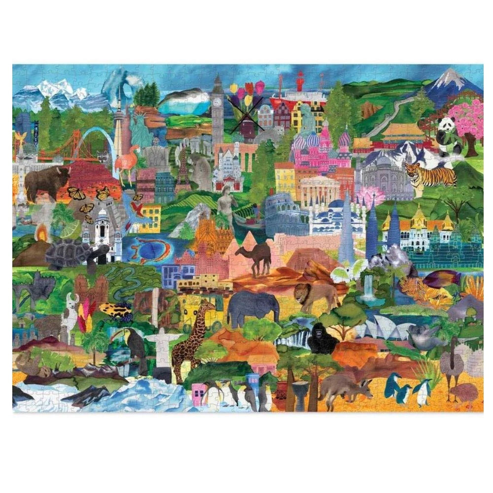 Crocodile Creek World Collage - 1000 Piece Family Puzzle