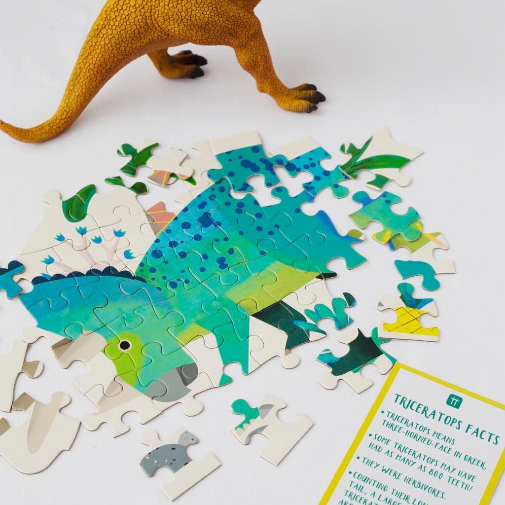Triceratops Dinosaur Shaped 62 Piece Jigsaw Puzzle