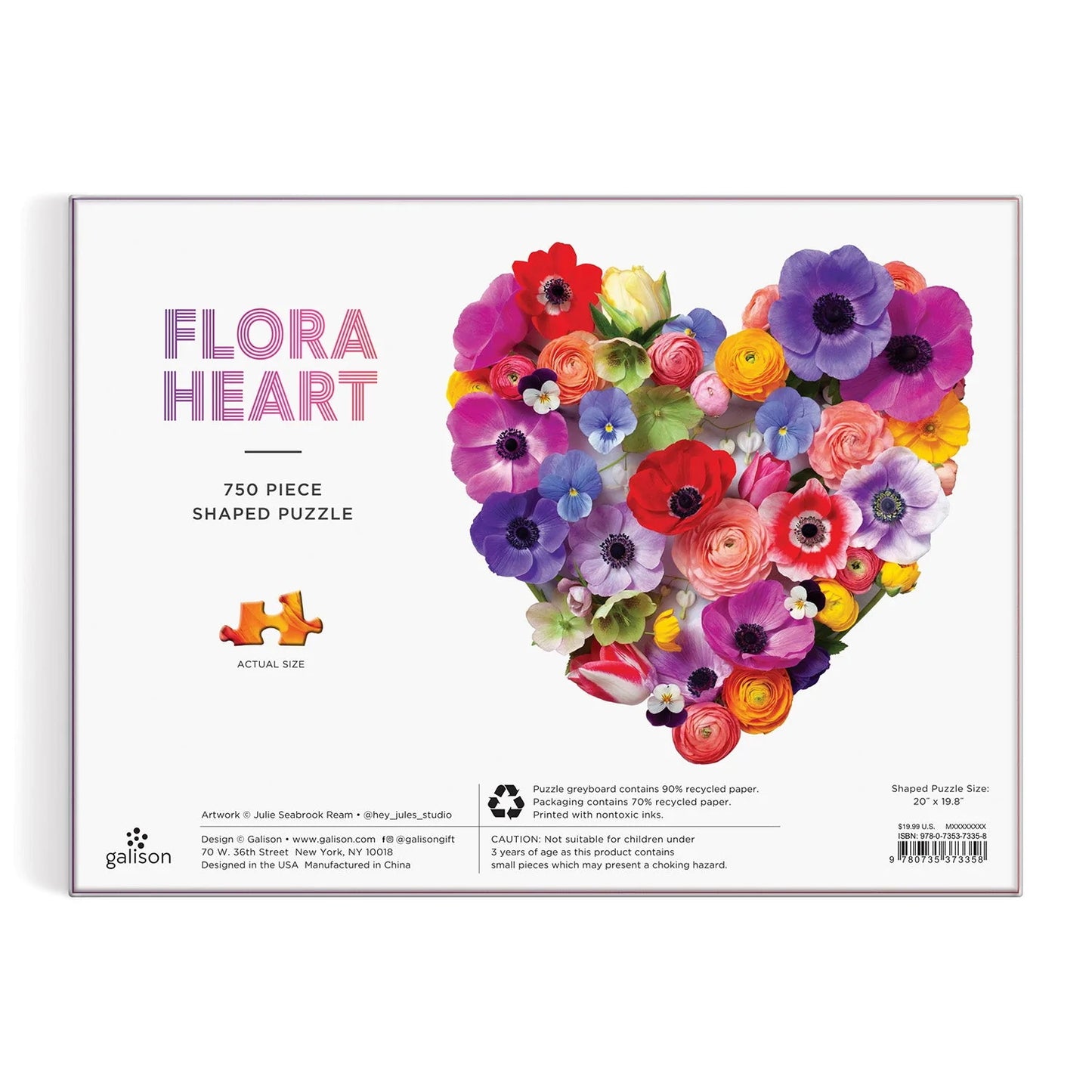 Flora Heart 750 Piece Shaped Jigsaw Puzzle