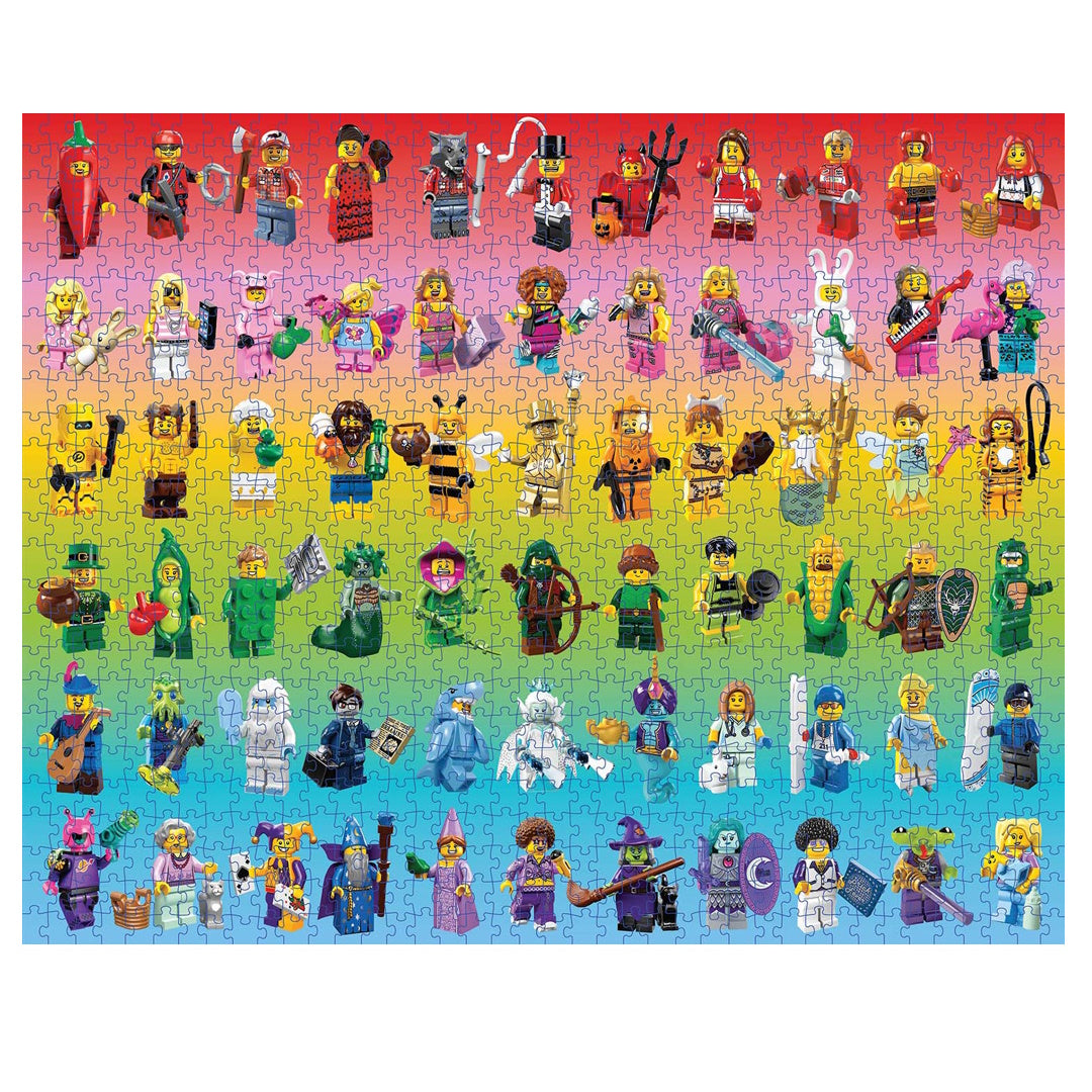 LEGO Minifigure Rainbow 1000 Piece Puzzle