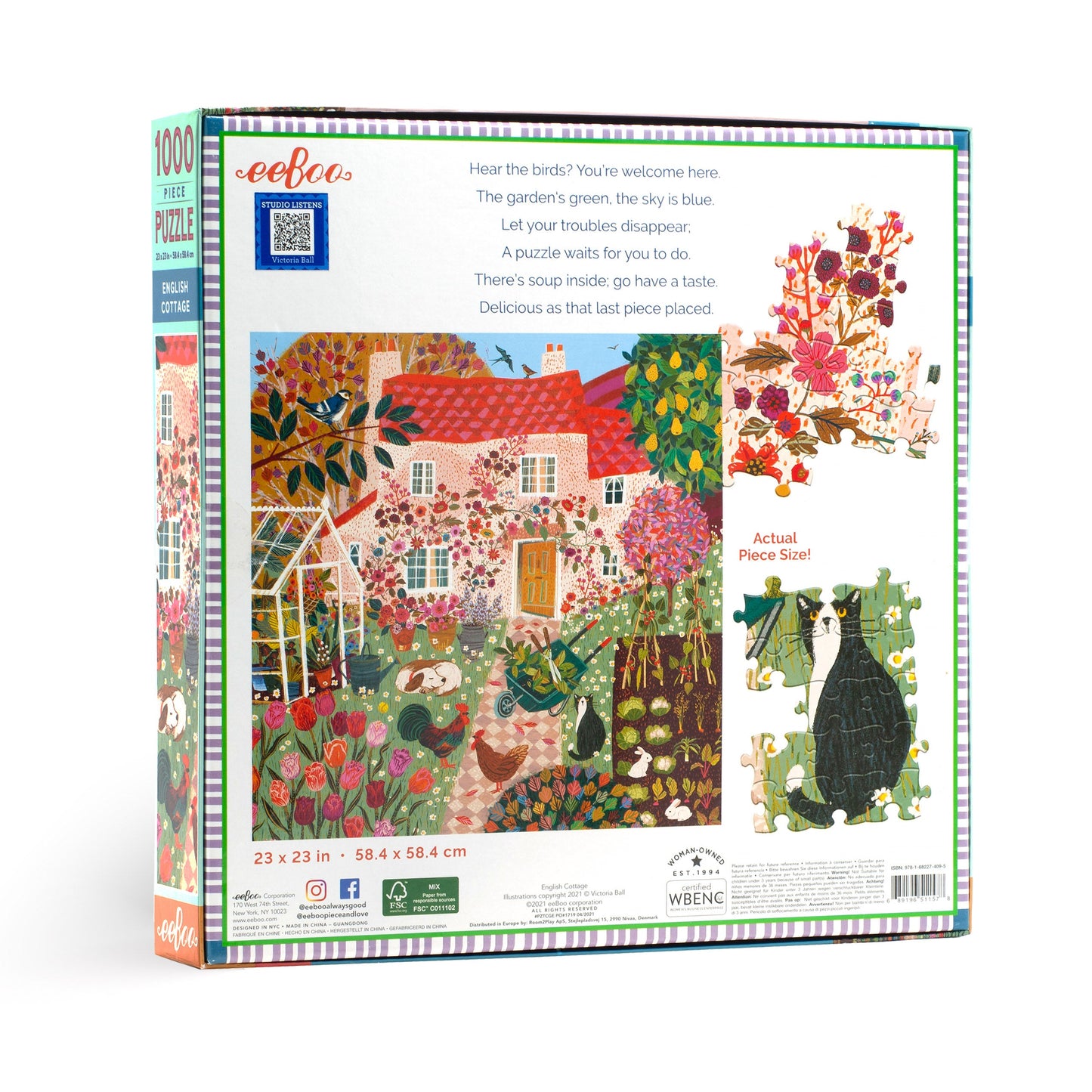 eeBoo English Cottage 1000 Piece Puzzle