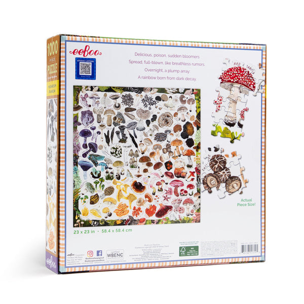 eeBoo Mushroom Rainbow 1000 Piece Puzzle
