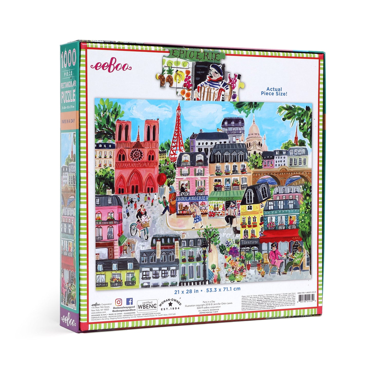 eeBoo Paris in a Day 1000 Piece Puzzle