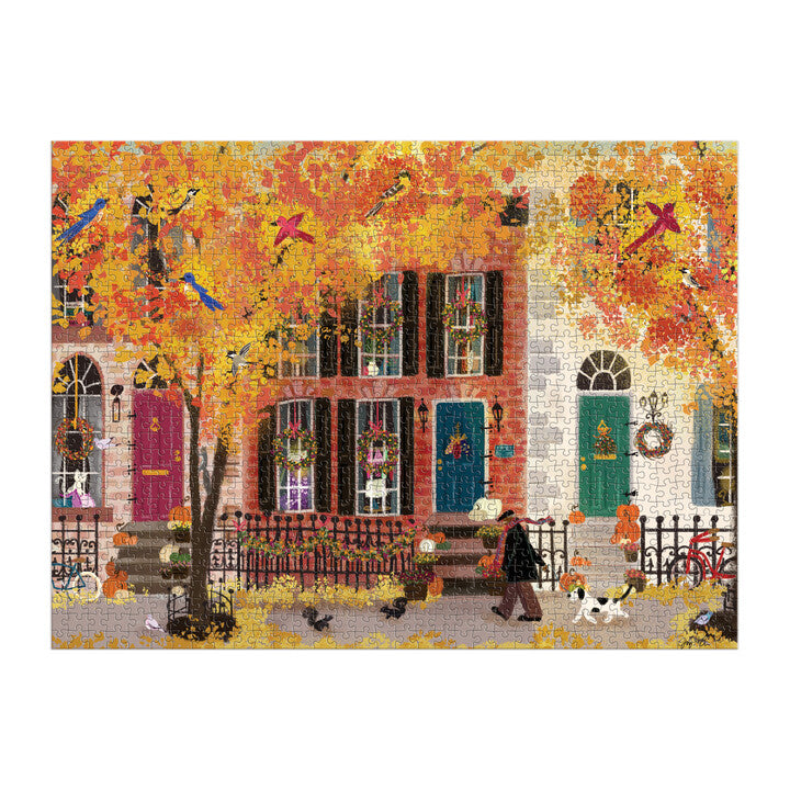 Galison 1000 Piece Jigsaw Puzzle - Autumn in the Neighbourhood