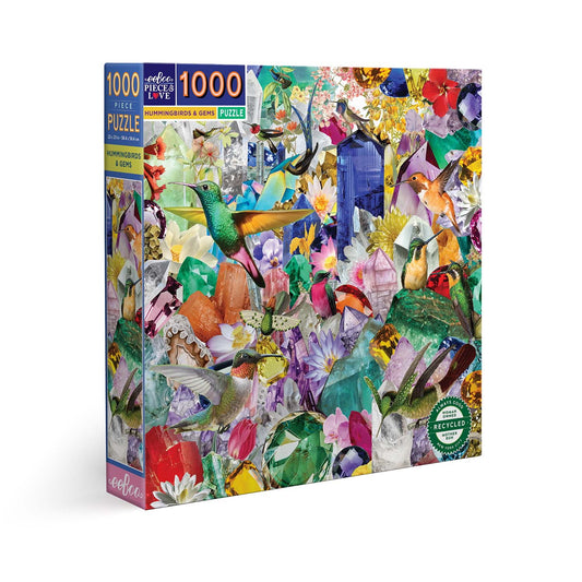 eeBoo Hummingbirds & Gems 1000 Piece Puzzle